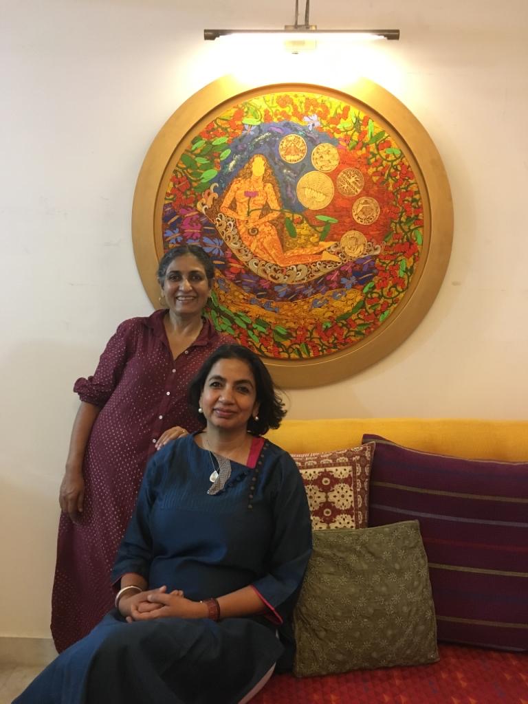 Contemporary Artist Seema Kohli with Laasya Art founder Sonia Nayyar Patwardhan