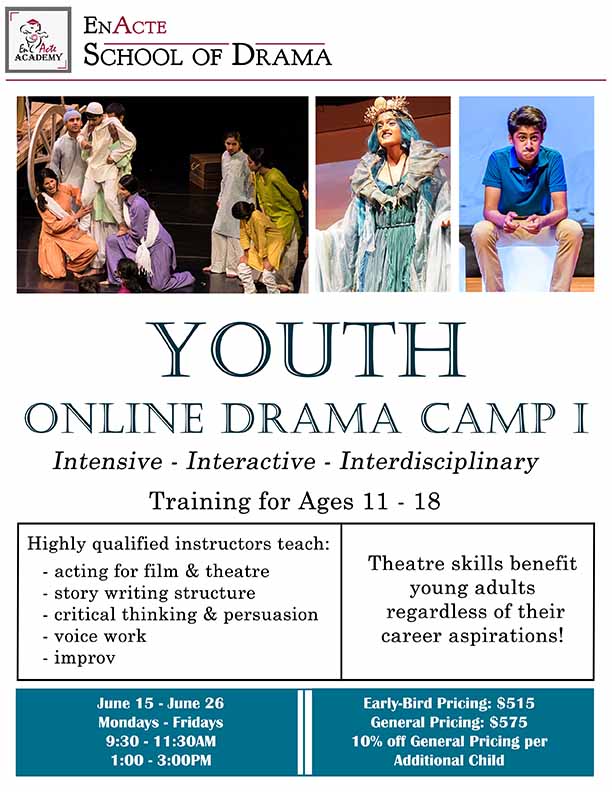 As the COVID-19 lockdown continues into summer, EnActe School of Drama is offering online drama camps for children and teens.