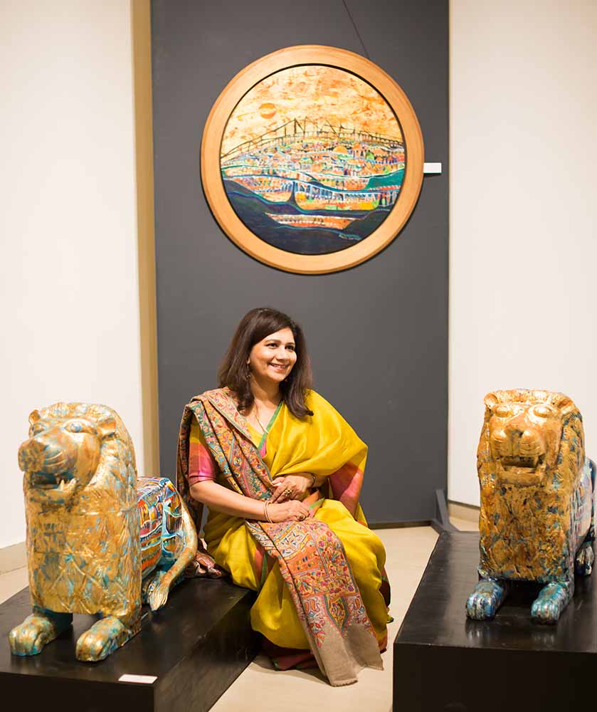 Contemporary Indian artist Vinita Karim is Known for her Illuminated Cityscapes
