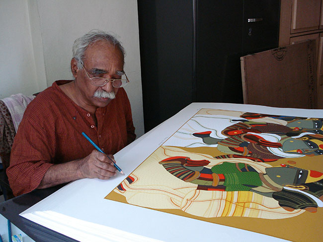 Legendary artist Thota Vaikuntam personally signs each print.