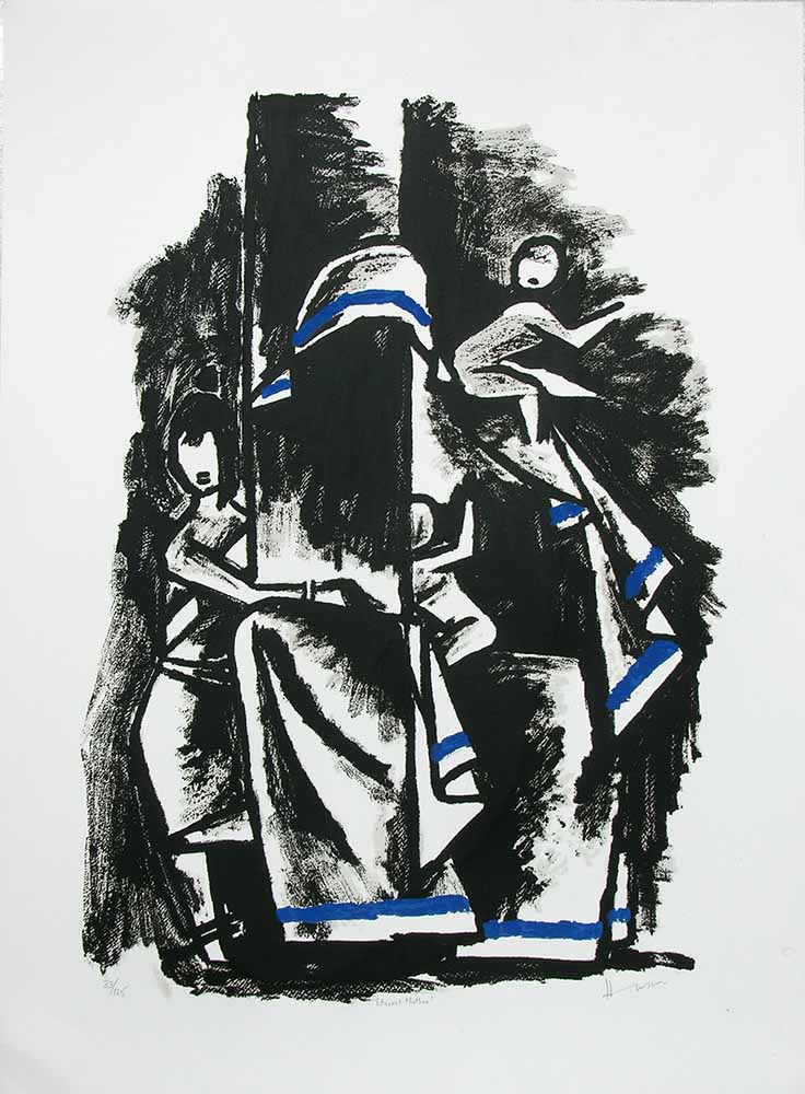 M.F. Husain, Eternal Mother II, Serigraph in 14 colours on archival paper, Paper size: 40 x 30 inches, Image size: 34 x 24 inches, $ 1800. 