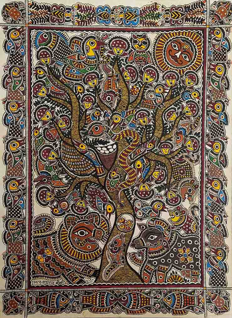 madhubani painting of nature