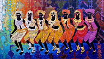 festive rhythm painting by anuradha thakur