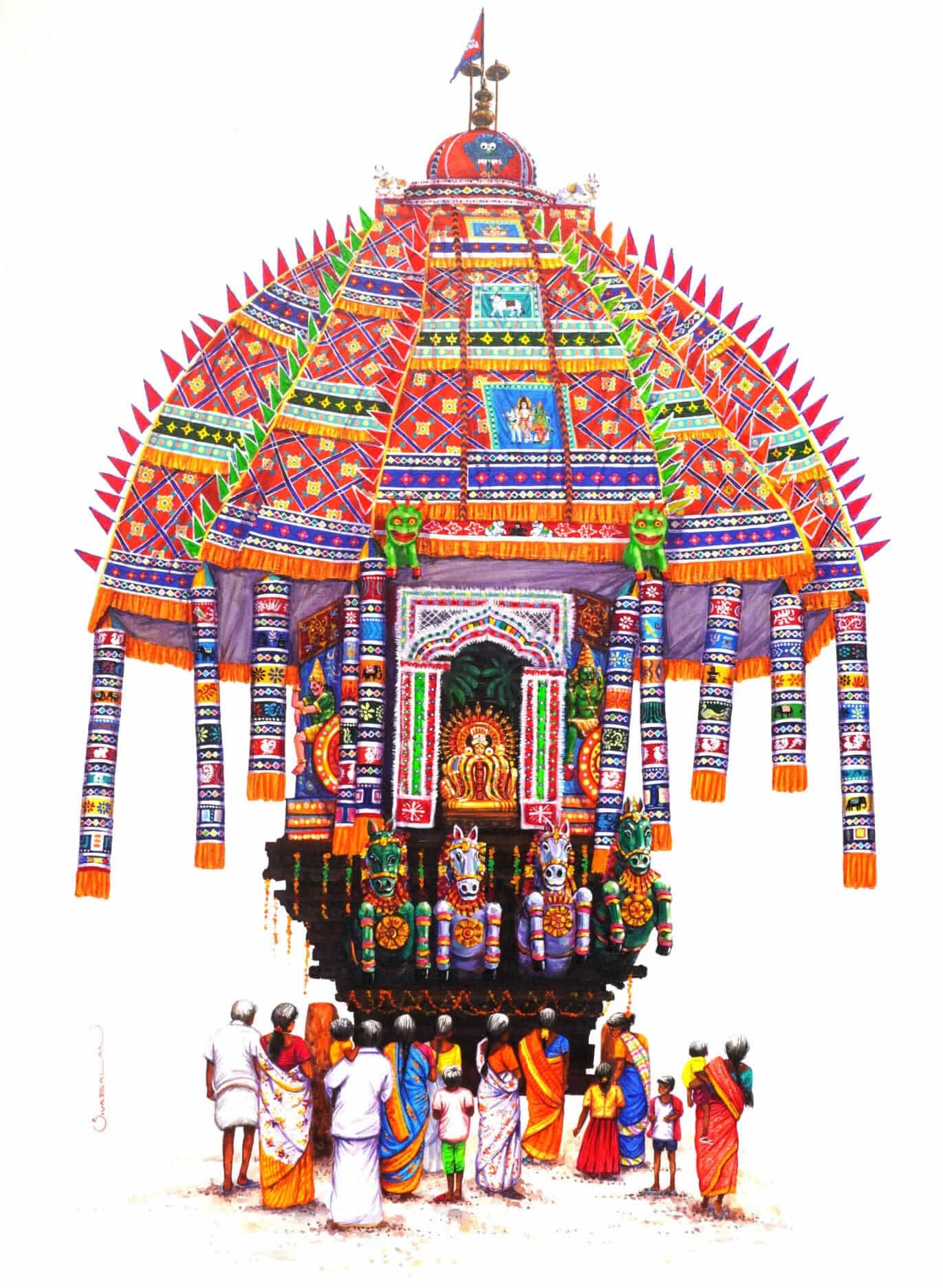 S.Sivabalan Tiruvarur Chariot Festival Paintings
