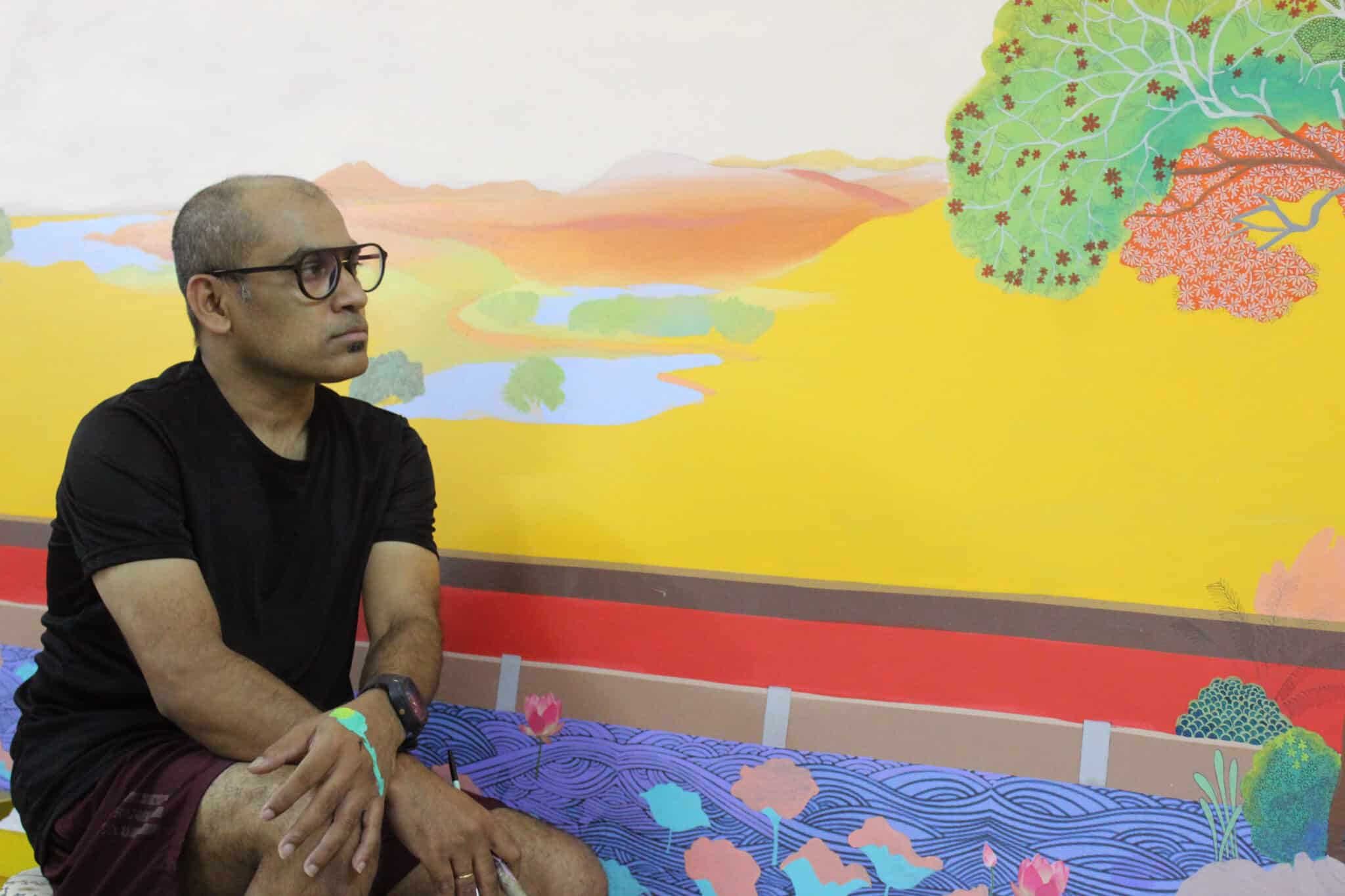 Indian contemporary artist Sumanto Chowdhury at his studio