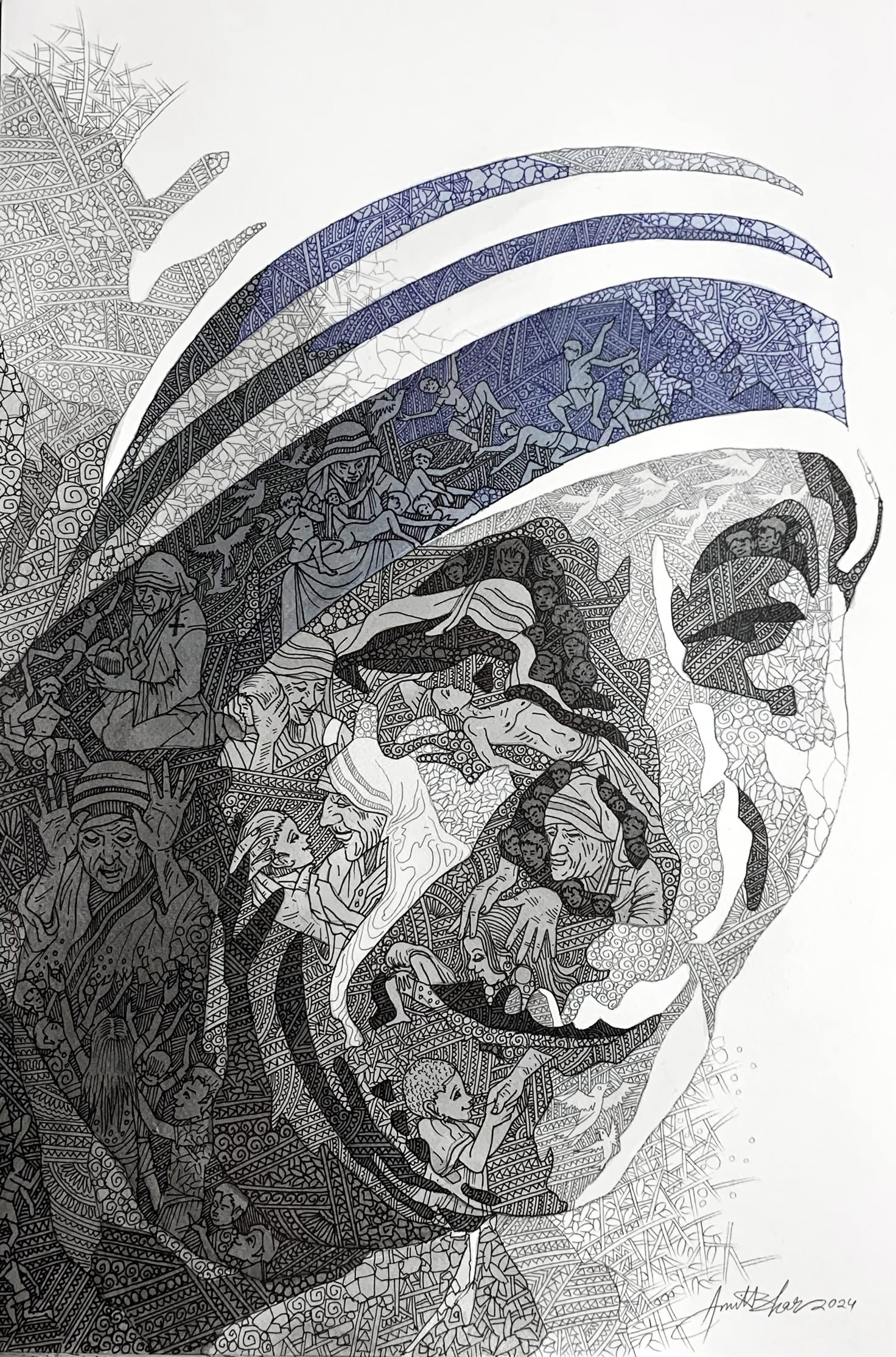 Mother Teresa painting by Amit Bhar