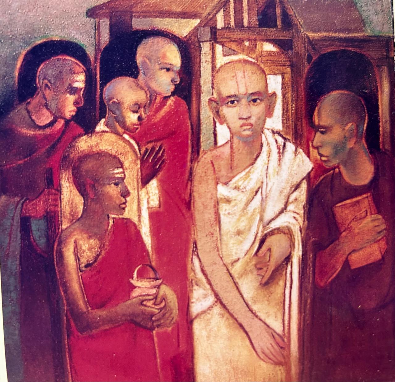 Sujata Achrekar's painting Brahmin Brahmacharis, or spiritual disciples