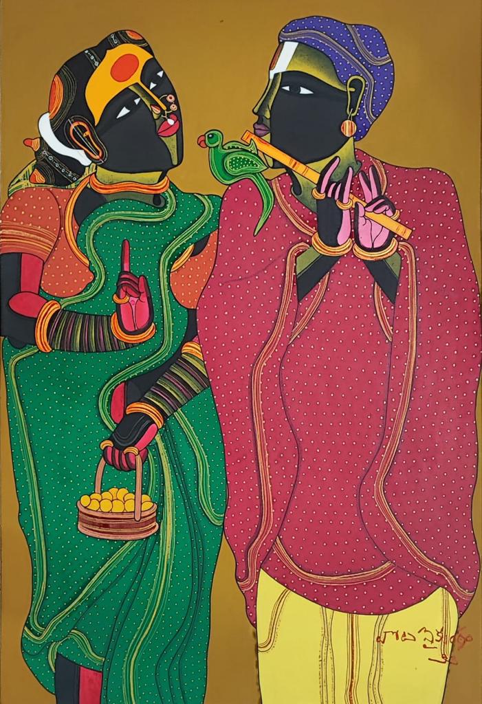 Thota Vaikuntam painting Krishna Radha