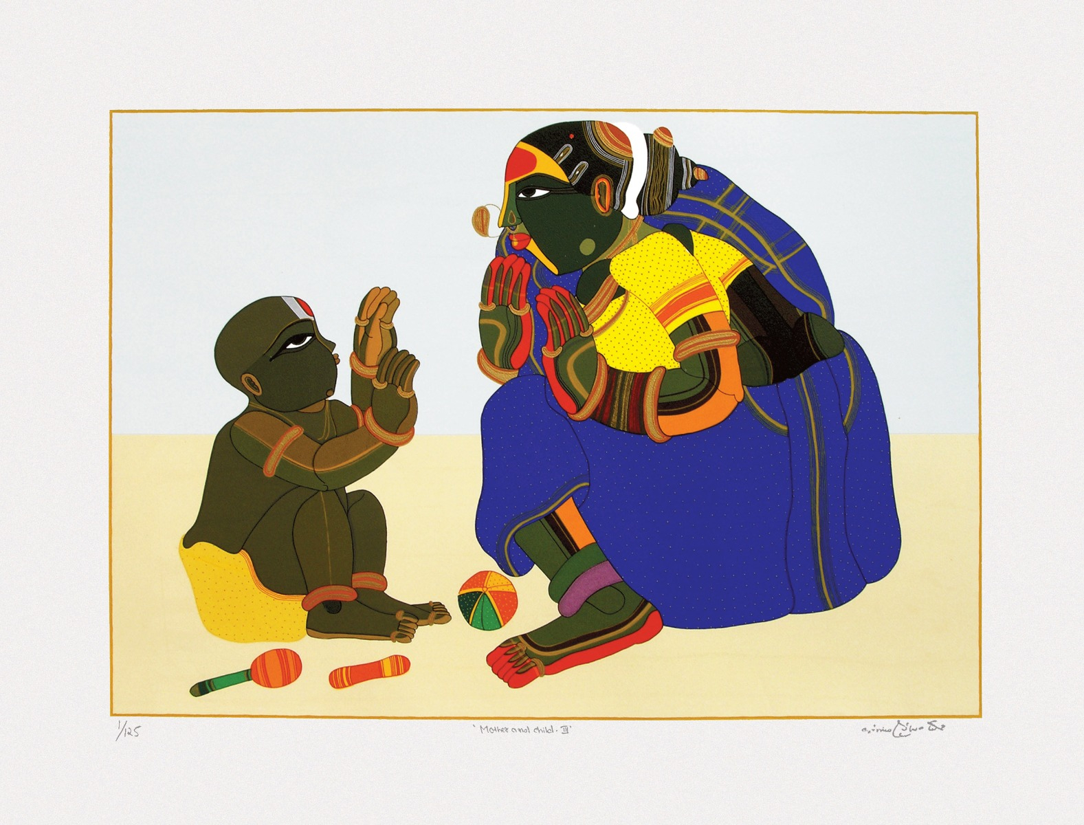 Thota Vaikuntam serigraph Mother and Child 