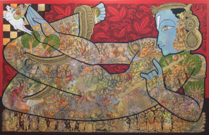 Krishna _ Mixed media on canvas _ 36 x 60 inches _ $ 10,500