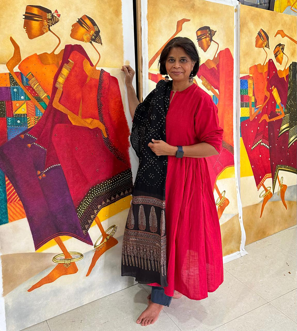 Artist Bharti Prajapati commission painting