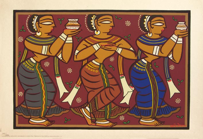 Jamini Roy Gopini painting