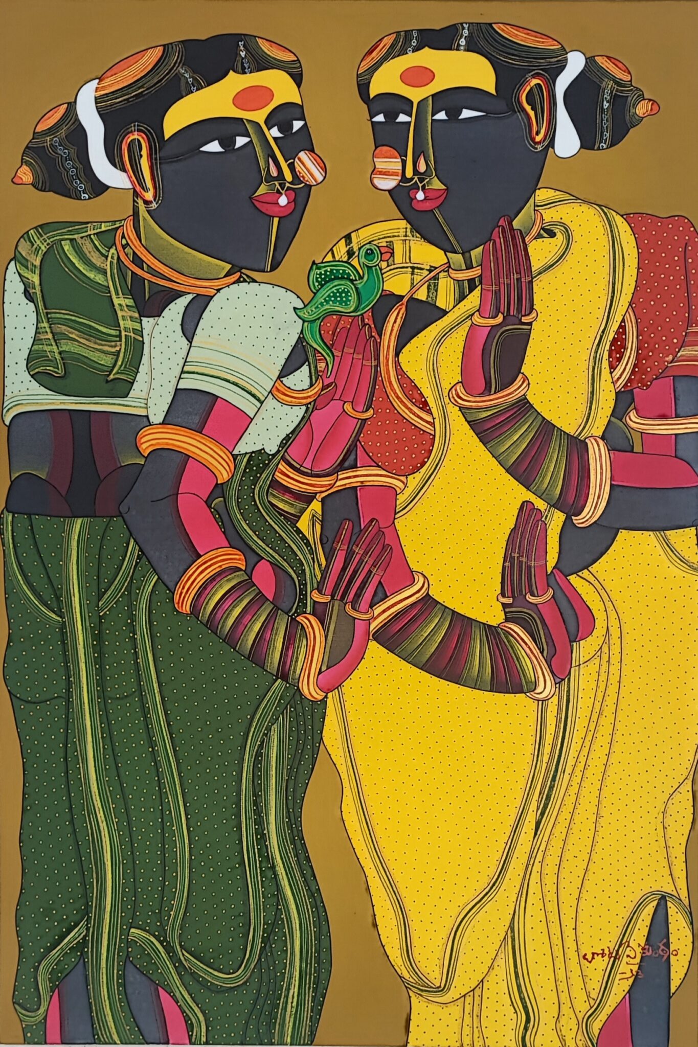 Thota Vaikuntam painting Telangana women