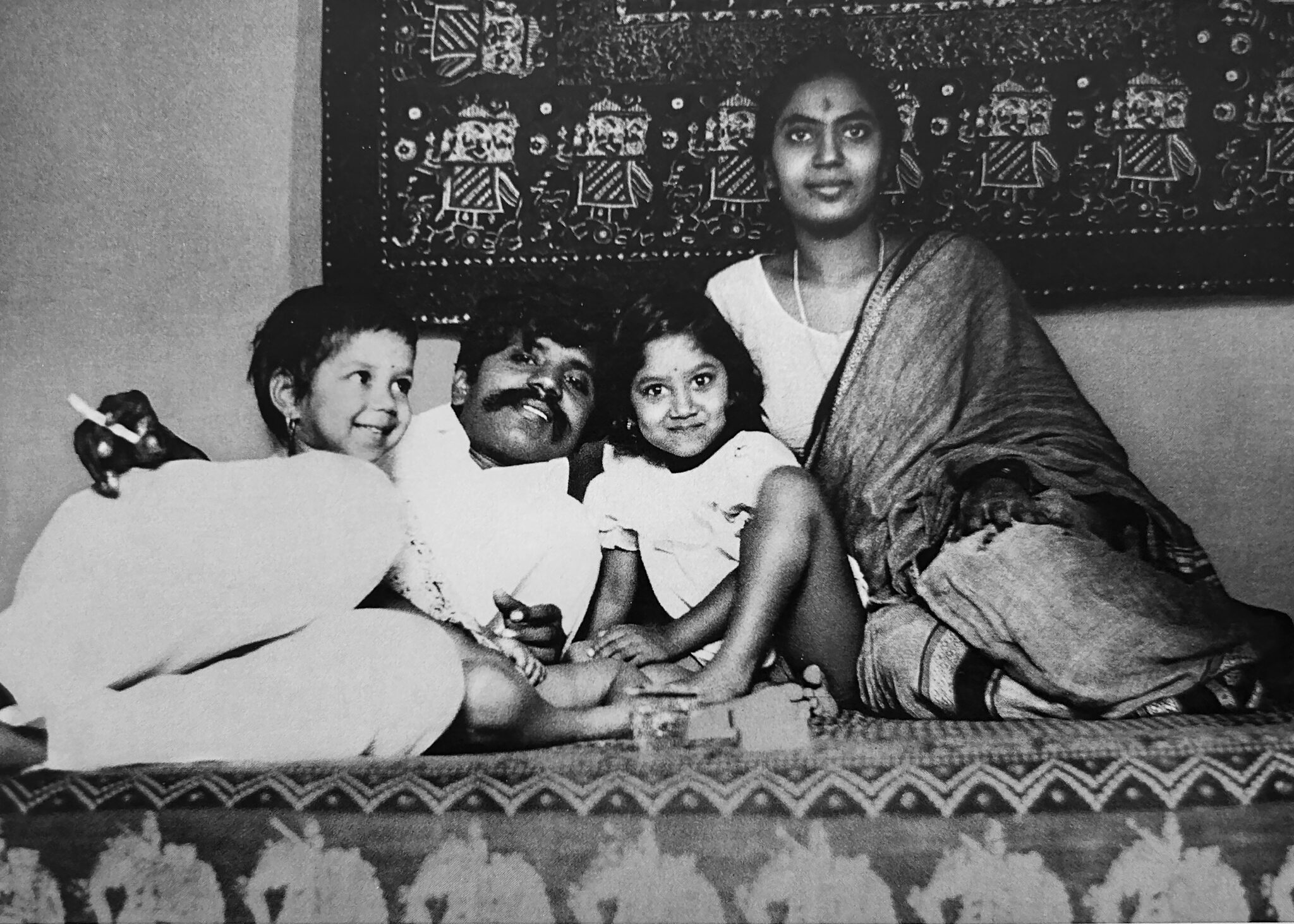 Artist Laxma Goud with his family