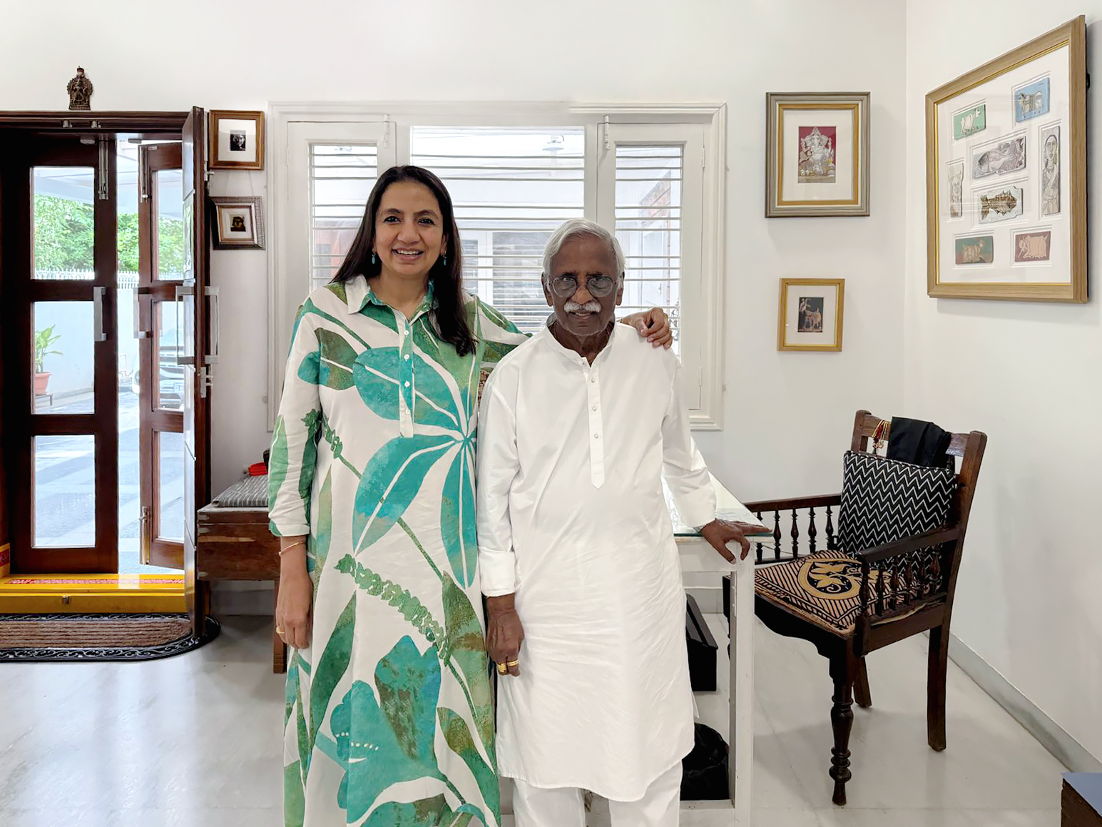 Laasya artist Laxma Goud with Sonia Patwardhan
