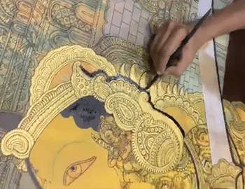 BEHIND THE SCENES: WATCH ARTIST RAMESH GORJALA APPLY KALAMKARI TECHNIQUES