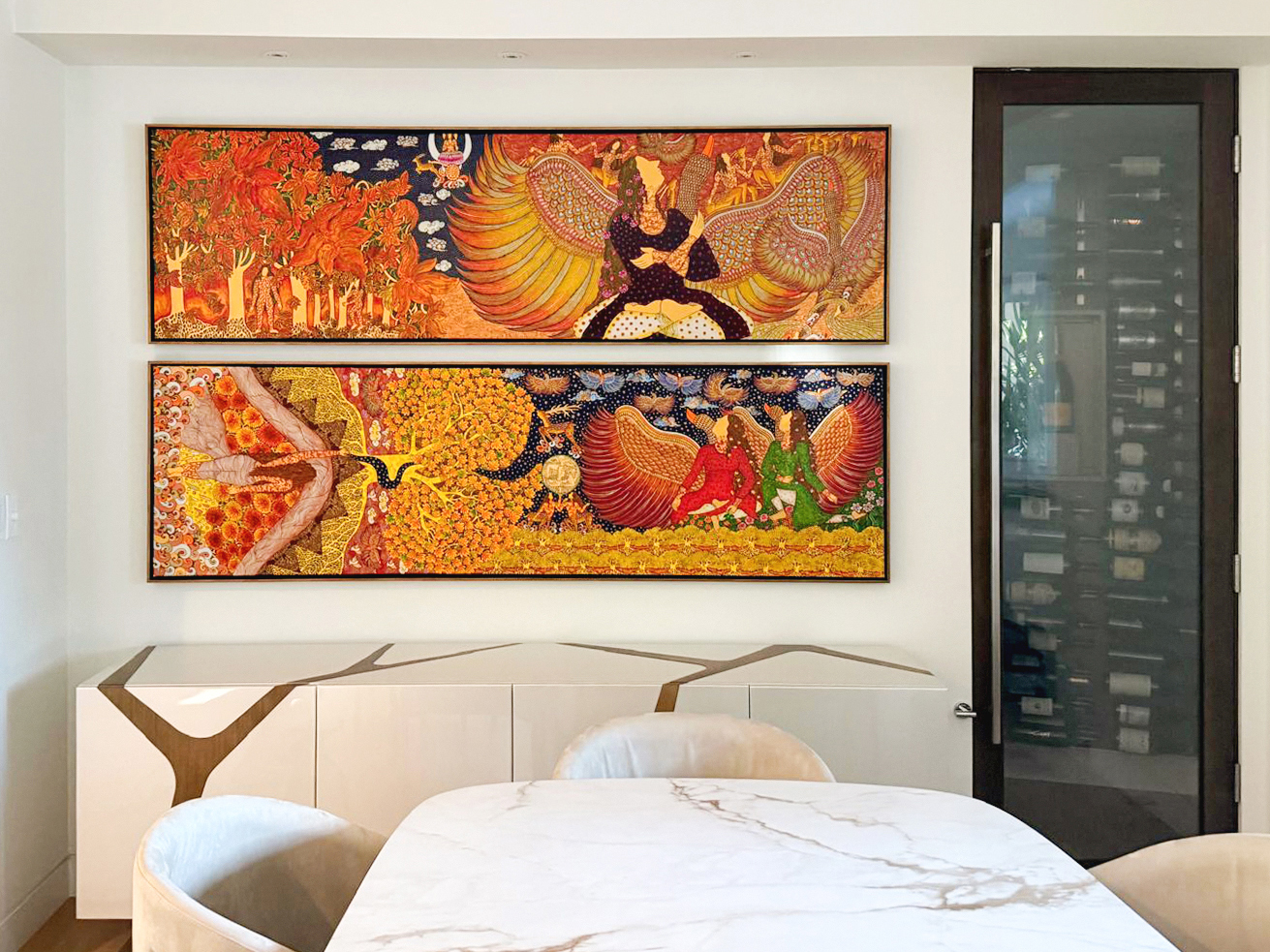 RECENT CLIENT INSTALLATIONS: PAINTINGS BY ARTIST SEEMA KOHLI