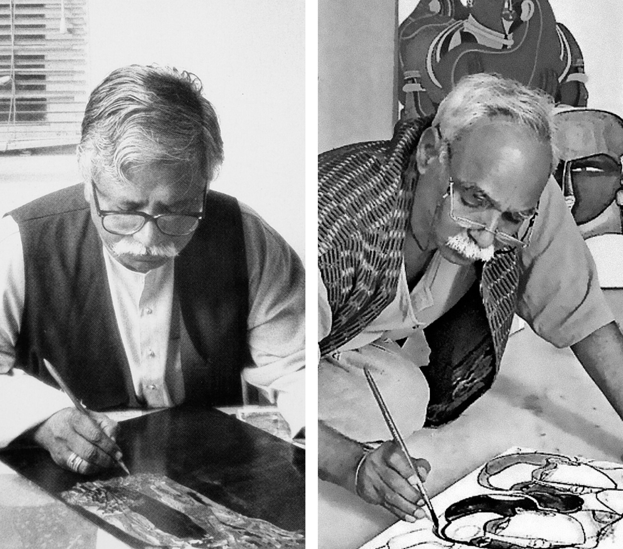 Contemporary Indian artists Laxma Goud and Thota Vaikuntam