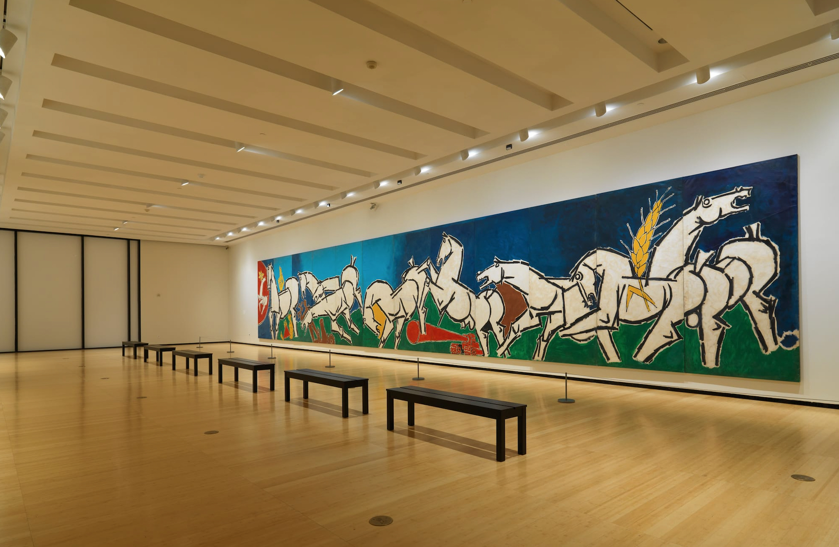 Modern Indian artist MF Husain painting