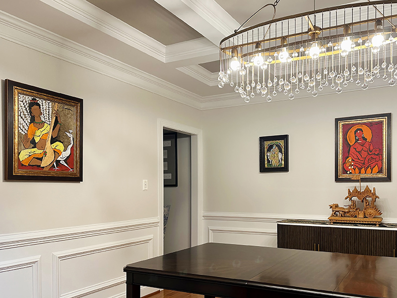 RECENT CLIENT INSTALLATIONS: ORIGINAL PAINTINGS BY MODERN ARTIST M.F. HUSAIN
