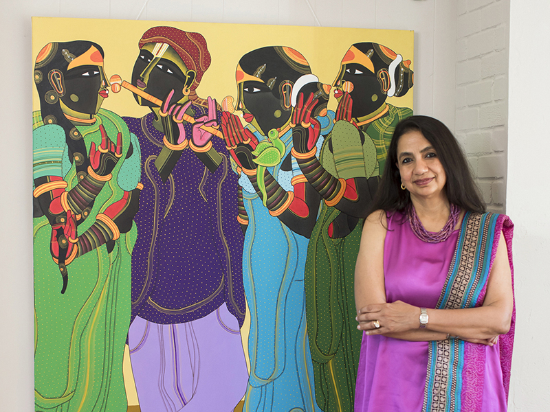 CURATOR’S CHOICE: ORIGINAL PAINTING BY ARTIST THOTA VAIKUNTAM Sonia with Thota Vaikuntam